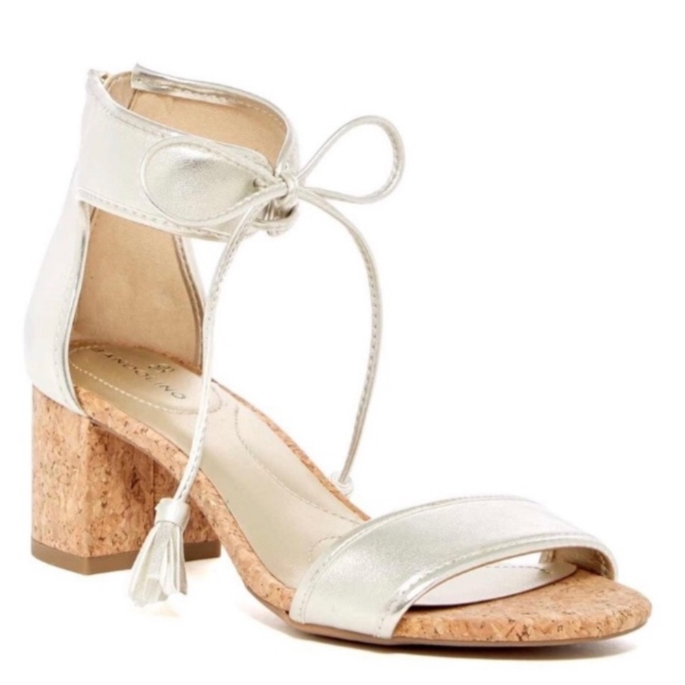 Bandolino Metallic Tassel Cork Sandals